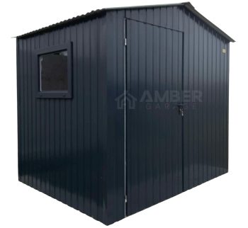 Schowek - domek ogrodowy 2,5x2m - drzwi - okno - antracyt - dach dwuspadowy AG1000
