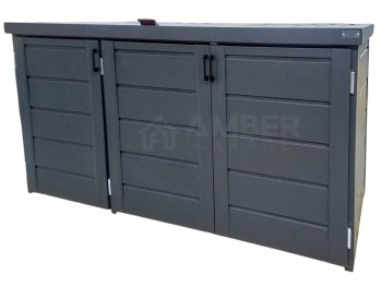 Zabudowa koszy na śmieci - wiata śmietnikowa - obudowa kubłów - 207x80x120 cm - 3x240L - antracyt AG1015