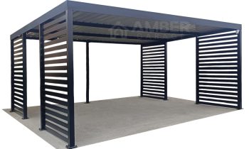 CarPort PREMIUM - Wiata samochodowa zabudowana - 6x6 - Antracyt AG1022