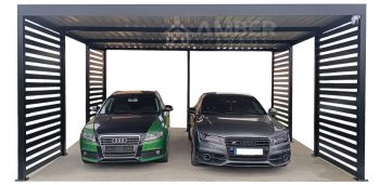 CarPort PREMIUM - Wiata samochodowa - 6x6 - Antracyt - AG1023
