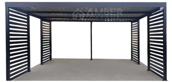 CarPort PREMIUM - Wiata samochodowa zabudowana - 5x5 Antracyt AG1025