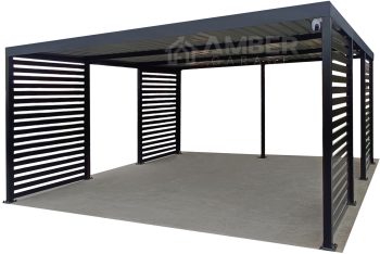 CarPort PREMIUM - Wiata samochodowa zabudowana - 5x5 - Antracyt AG1027