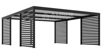 CarPort PREMIUM - Wiata samochodowa Zabudowana - 6x5,5 - Antracyt - AG1033