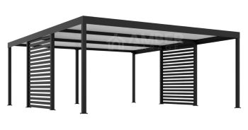 CarPort PREMIUM - Wiata samochodowa Zabudowana - 6x5 - Antracyt - AG1036