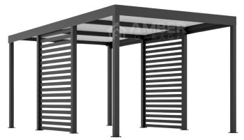 CarPort PREMIUM - Wiata samochodowa 3x5 - Antracyt - Zabudowa - AG1039