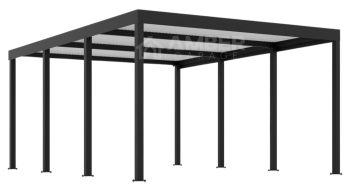 CarPort PREMIUM - Wiata samochodowa 4x5 - Antracyt - AG1041