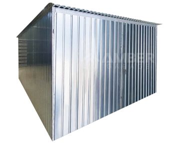 Garaż blaszany 3x5m - brama dwuskrzydłowa - ocynk - dach spad w tył AG1097