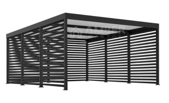 CarPort PREMIUM - wiata samochodowa zabudowana - 4x5,5 - antracyt AG1108