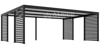 CarPort PREMIUM - wiata samochodowa zabudowana - 7x5 - antracyt AG1110