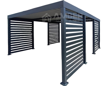 CarPort PREMIUM - wiata samochodowa 4x5 - antracyt - dodatkowa zabudowa AG1111