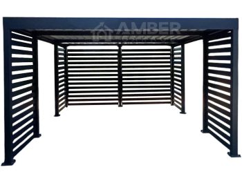 CarPort PREMIUM - wiata samochodowa zabudowana - 4x6 - antracyt AG1112