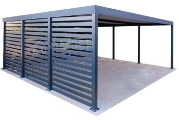 CarPort PREMIUM - wiata samochodowa zabudowana - 6x6 - antracyt AG1114