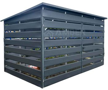 Wiata śmietnikowa 4x2m Antracyt - furtka AG1139