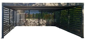 CarPort PREMIUM - wiata samochodowa zabudowana - 6x6 - antracyt AG1143