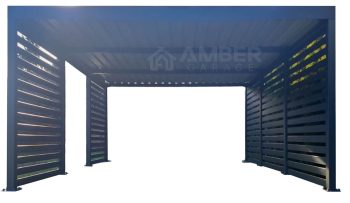 CarPort PREMIUM - wiata samochodowa zabudowana - 5x6 - antracyt AG1223