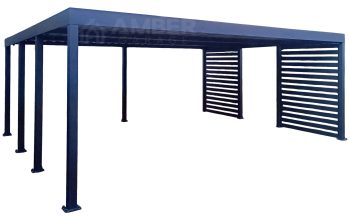 CarPort PREMIUM - wiata samochodowa zabudowana - 6x5 - antracyt  AG1224