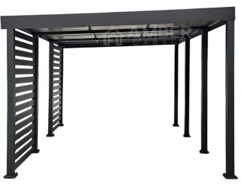 Carport PREMIUM - Wiata samochodowa 4x5 - antracyt - dodatkowa zabudowa AG1226