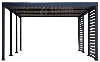 Carport PREMIUM - Wiata samochodowa zabudowana - 4x5m - antracyt AG1227