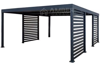 Carport PREMIUM - Wiata samochodowa zabudowana - 5x5 - antracyt AG1228