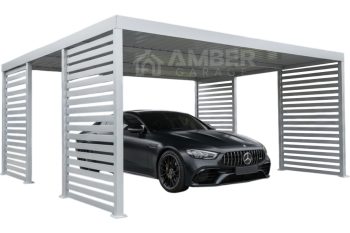 Carport PREMIUM - Wiata samochodowa zabudowana - 5x5 - biały AG1245