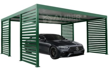 CarPort PREMIUM - wiata samochodowa zabudowana - 5x5 - zielony AG1246