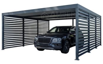 CarPort PREMIUM - wiata samochodowa zabudowana - 6x5 - antracyt AG1247