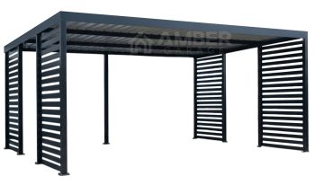 CarPort PREMIUM - wiata samochodowa zabudowana - 6x5,5 - antracyt AG1249