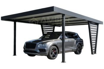 Carport V PREMIUM 4,3x5m - Wypełnienie panelami - Wiata samochodowa - antracyt AG1252