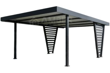 Carport V PREMIUM 4,5x4,5m - Wypełnienie panelami - Wiata samochodowa - antracyt AG1253