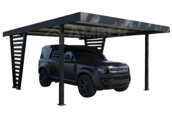 Carport V PREMIUM 4,5x4,5m - Wypełnienie panelami - Wiata samochodowa - antracyt AG1254