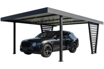 Carport V PREMIUM 4,5x5,5m - Wypełnienie panelami - Wiata samochodowa - antracyt AG1255