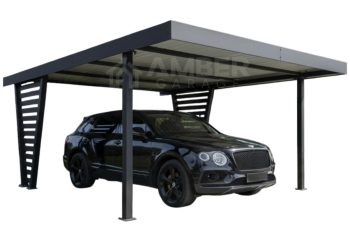 Carport V PREMIUM 4,5x5m - Wypełnienie panelami - Wiata samochodowa - antracyt AG1257
