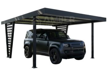 Carport V PREMIUM 4x4,5m - Wypełnienie panelami - Wiata samochodowa - antracyt AG1259