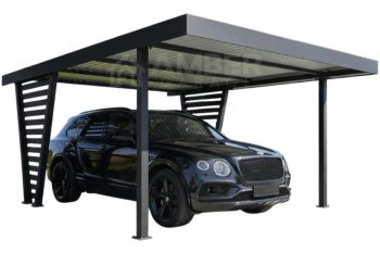 Carport V PREMIUM 4x4,7m - Wypełnienie panelami - Wiata samochodowa - antracyt AG1260