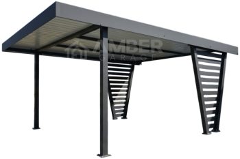 Carport V PREMIUM 4x5m - Wypełnienie panelami - Wiata samochodowa - antracyt AG1262
