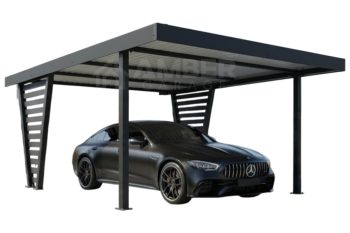 Carport V PREMIUM 5x4,5m - Wypełnienie panelami - Wiata samochodowa - antracyt AG1263
