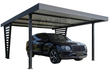Carport V PREMIUM 5x5,5m - Wypełnienie panelami - Wiata samochodowa - antracyt AG1265