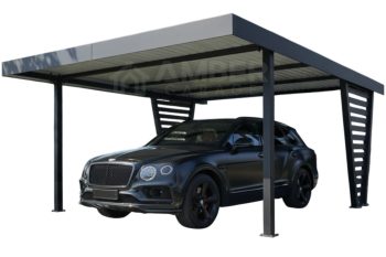 Carport V PREMIUM 5x5m - Wypełnienie panelami - Wiata samochodowa - antracyt AG1266