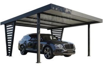 Carport V PREMIUM 5x5m - Wypełnienie panelami - Wiata samochodowa - antracyt AG1267