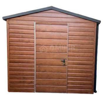 SCHOWEK - DOMEK OGRODOWY 3m x 2m DWUSPAD - drzwi -rynny - drewnopodobny - jasny orzech AG521