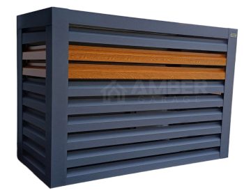 Osłona klimatyzatora / pompy ciepła - 130x50x110 - antracyt / jasny orzech AG564