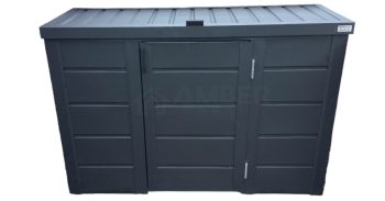Zabudowa koszy na śmieci - wiata śmietnikowa - obudowa kubłów - 177x65x110 cm - 3x120L - antracyt AG594