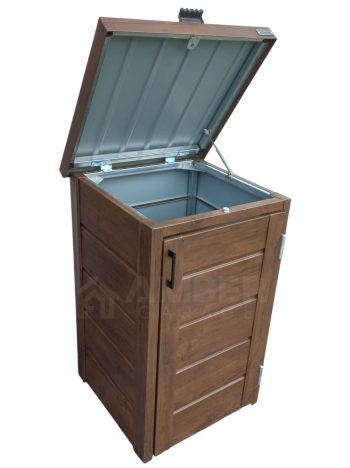 Zabudowa kosza na śmieci - wiata śmietnikowa - obudowa kubłów - 60x65x110 cm - 1x120L - ciemny orzech AG596