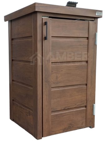 Zabudowa kosza na śmieci - wiata śmietnikowa - obudowa kubła - 60x65x110 cm - 1x120L - ciemny orzech AG597