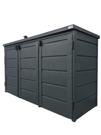 Zabudowa koszy na śmieci - wiata śmietnikowa - obudowa kubłów - 207x80x120 cm - 3x240L - antracyt AG603