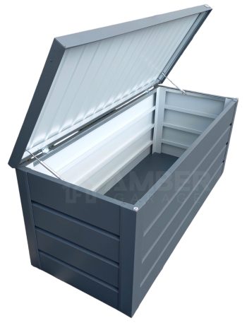 Skrzynia ogrodowa - metalowa kufer - 150x60x70 - antracyt AG610