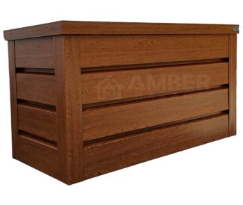 Skrzynia ogrodowa - metalowa kufer -150x60x70 - złoty dąb AG611