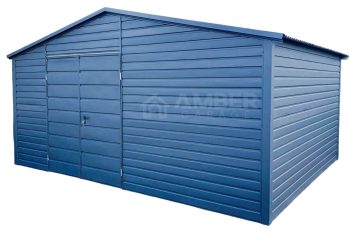 Schowek - Domek Ogrodowy 5x4m - Brama Dwuskrzydłowa - Antracyt - Dach Dwuspadowy AG723