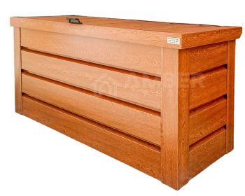 Skrzynia ogrodowa - metalowa kufer - 120x50x70 - złoty dąb AG949