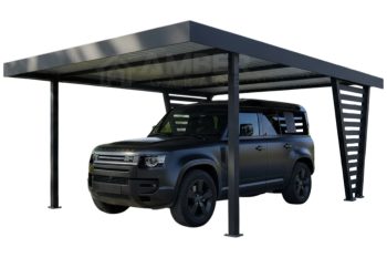 Carport V PREMIUM 4,2x5,8m - Wypełnienie panelami - Wiata samochodowa - antracyt AG1251